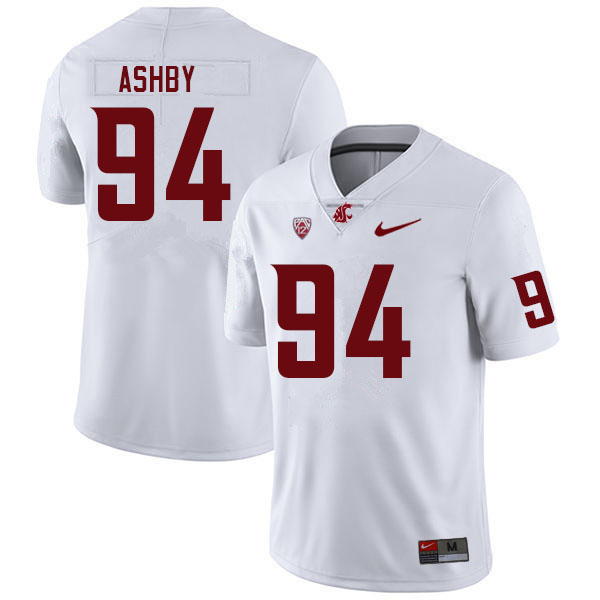 Washington State Cougars #94 Moon Ashby College Football Jerseys Sale-White